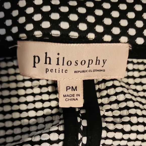 Philosophy Black and White Polka Dot Cut And Sewn Back Jacket - Picture 2 of 8